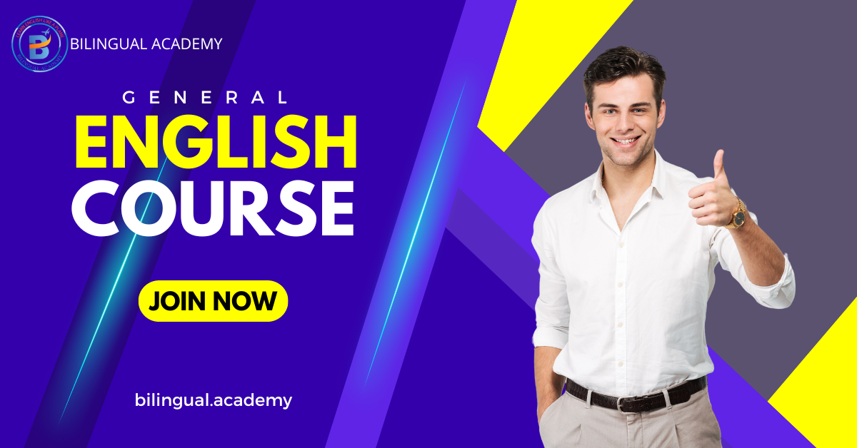 Blue And yellow Modern Online Class English Course Facebook Ad